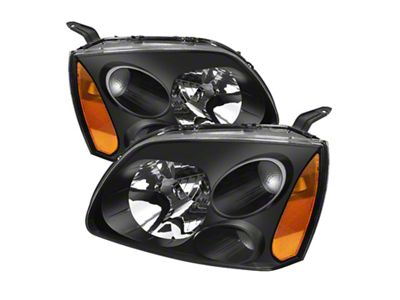 Xtune Mitsubishi Galant 04-08 Amber Crystal Headlights Black HD-JH-MG04-AM-BK - 5072900