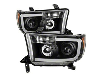 Xtune Toyota Tundra 07-13 LED Light Bar Projector Headlights Black - 9027888